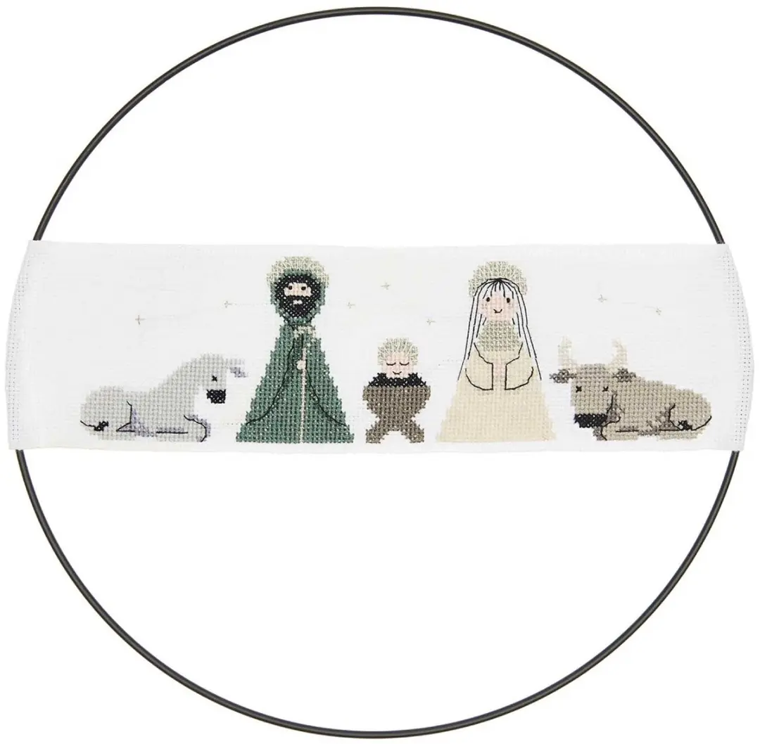 Rico Design Borduurpakket Kerststal 100186
