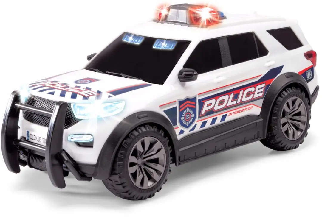 Dickie Ford Interceptor Politieauto Licht & Geluid - Wit/Blauw