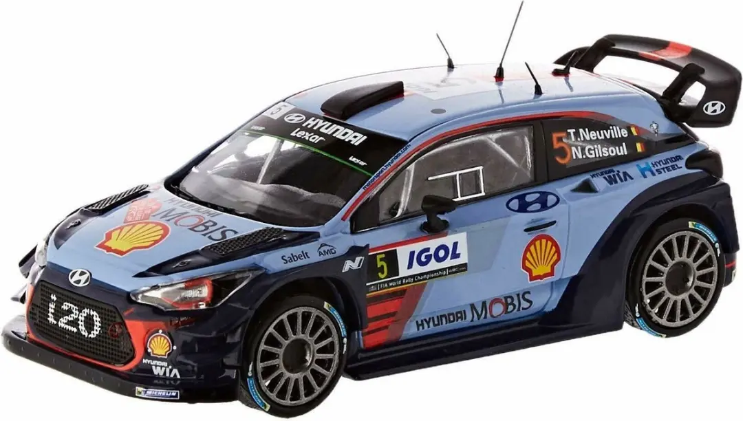 Hyundai i20 Coupe WRC #5 Tour de Corse 2017 - 1:43 - IXO Models - Blauw