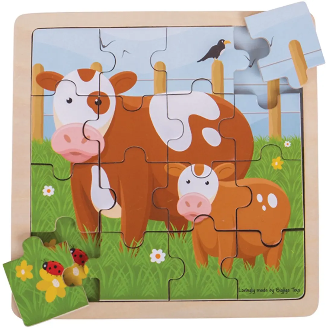 BIGJIGS Koe en Kalf Puzzel 1000-delig - Meerkleurig