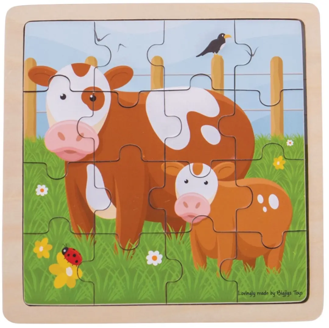 Bigjigs Koe en Kalf Puzzel.