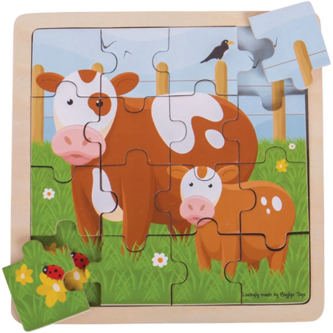 BIGJIGS Koe en Kalf Puzzel 1000-delig - Meerkleurig