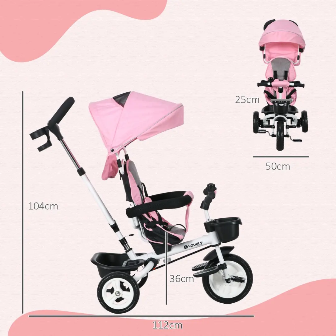 Homcom Kids Tricycle - Roze