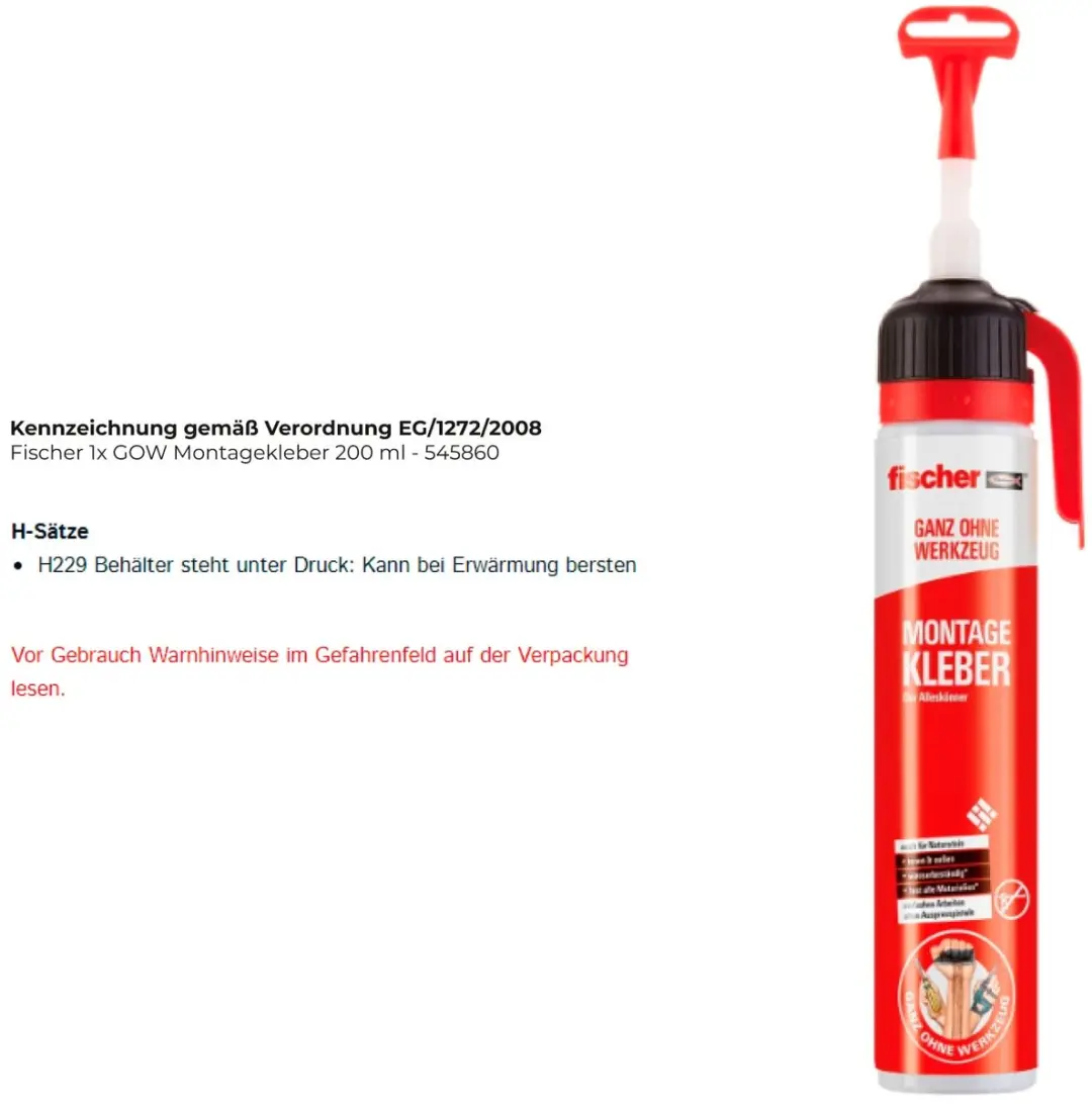 Fischer GOW Montagekit 545860 - 200ml