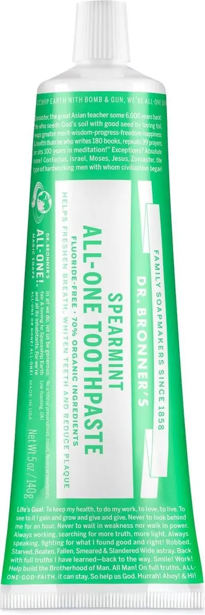 Dr. Bronner's ALL-ONE Spearmint Tandpasta 105ml - afbeelding 4 van 5