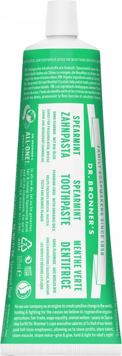 Dr. Bronner's ALL-ONE Spearmint Tandpasta 105ml