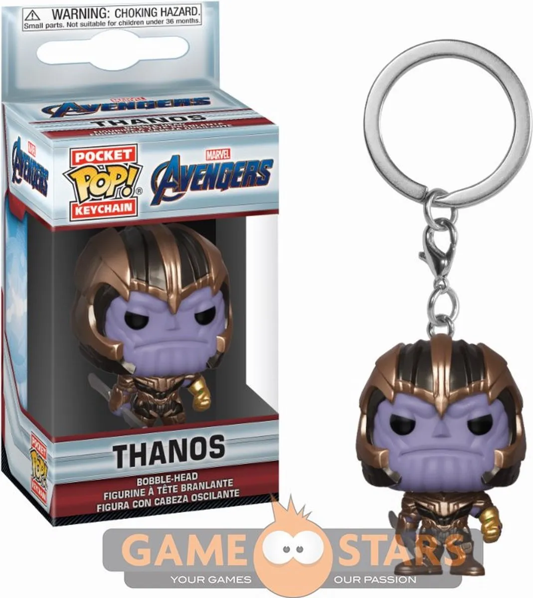 Funko Pop! Keychain Marvel Avengers Thanos FUN36680 - Multicolor