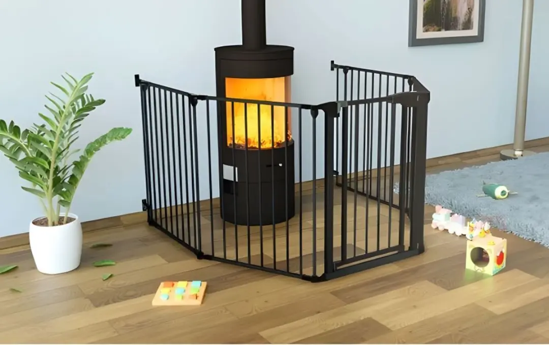ECOTOYS Openhaardbeschermer Veiligheidsrek 1.0 - Zwart