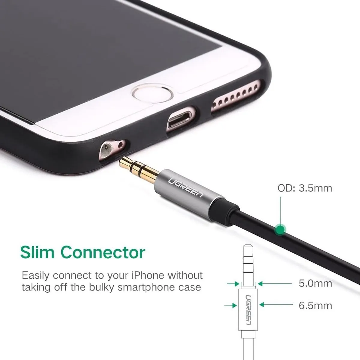 UGREEN AV119 Audio Kabel 3.5mm - 1m - Zwart