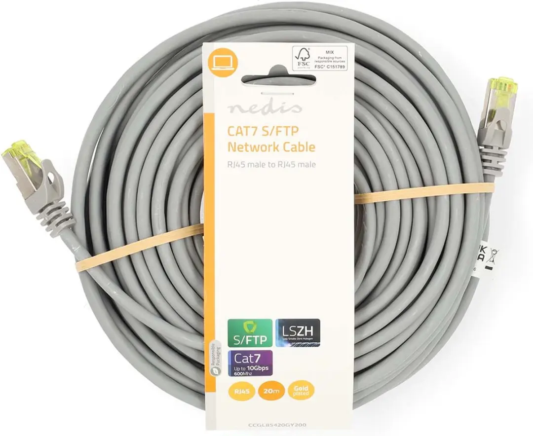 Nedis CAT7 Netwerkkabel 20m - Grijs