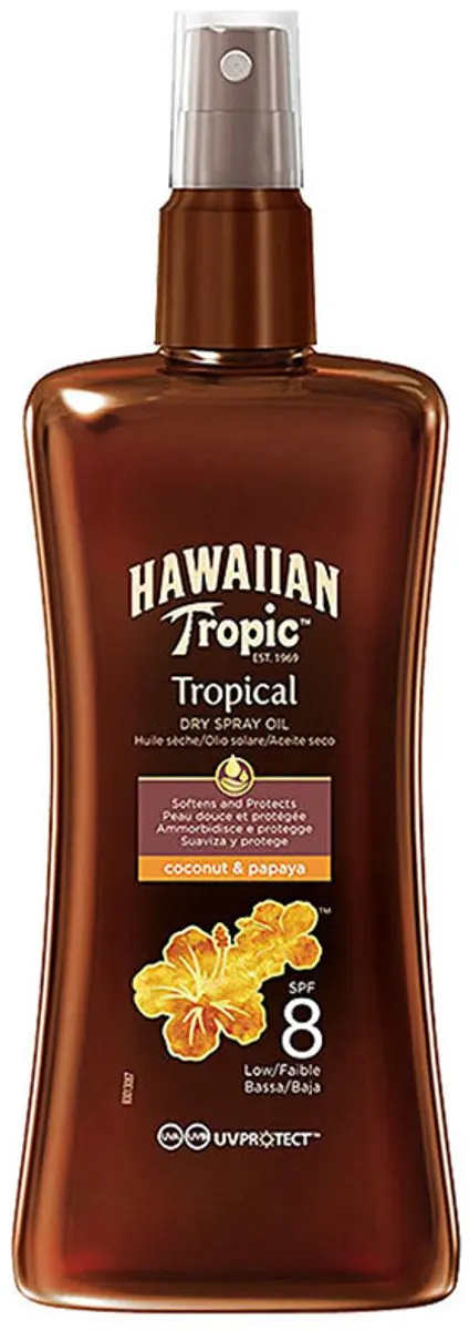 Hawaiian Tropic Coconut & Papaya Beschermende Olie SPF 8 - 200ml