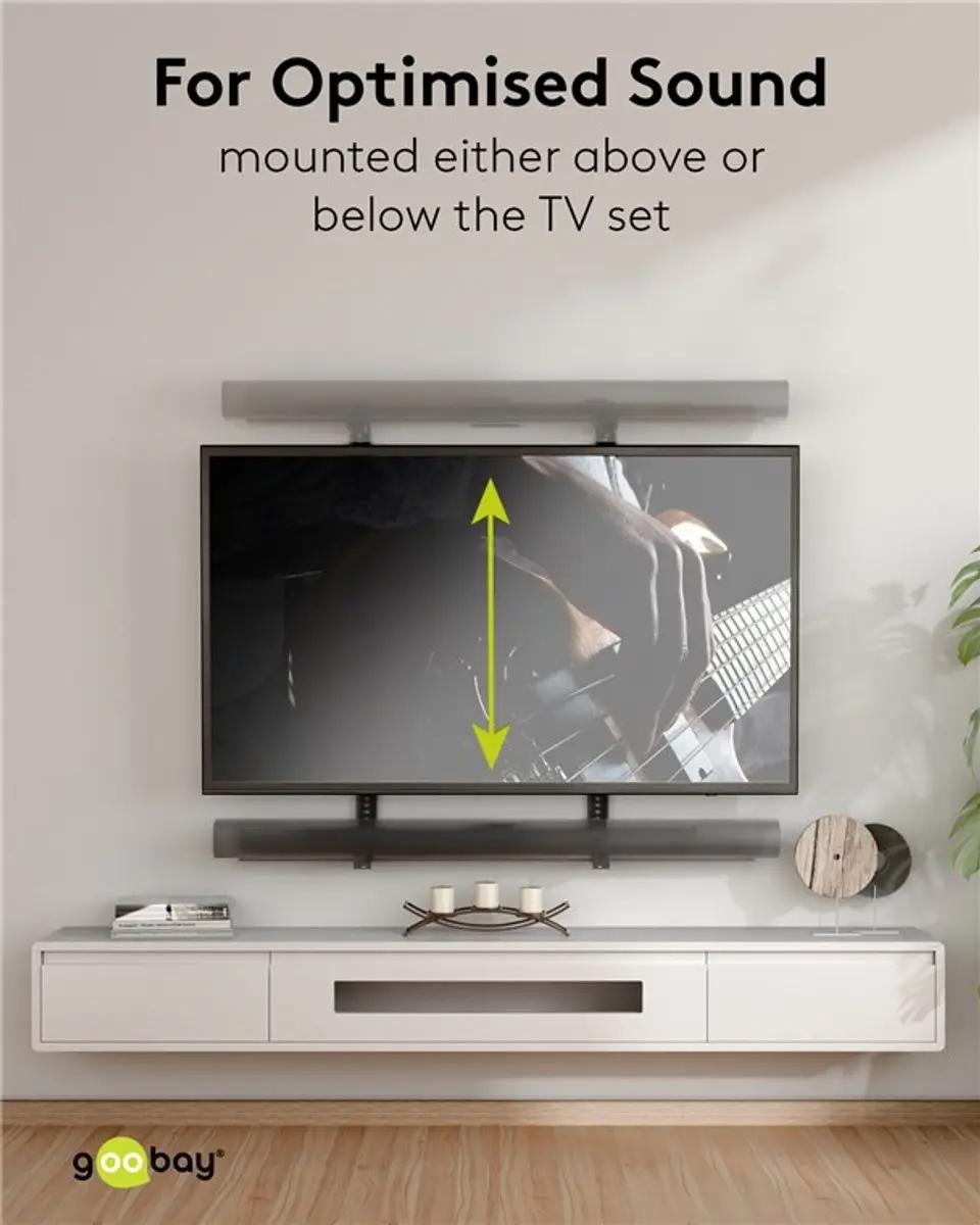 Goobay 70828 Universele Soundbar & TV-Beugel - VESA 800x400mm - Zwart
