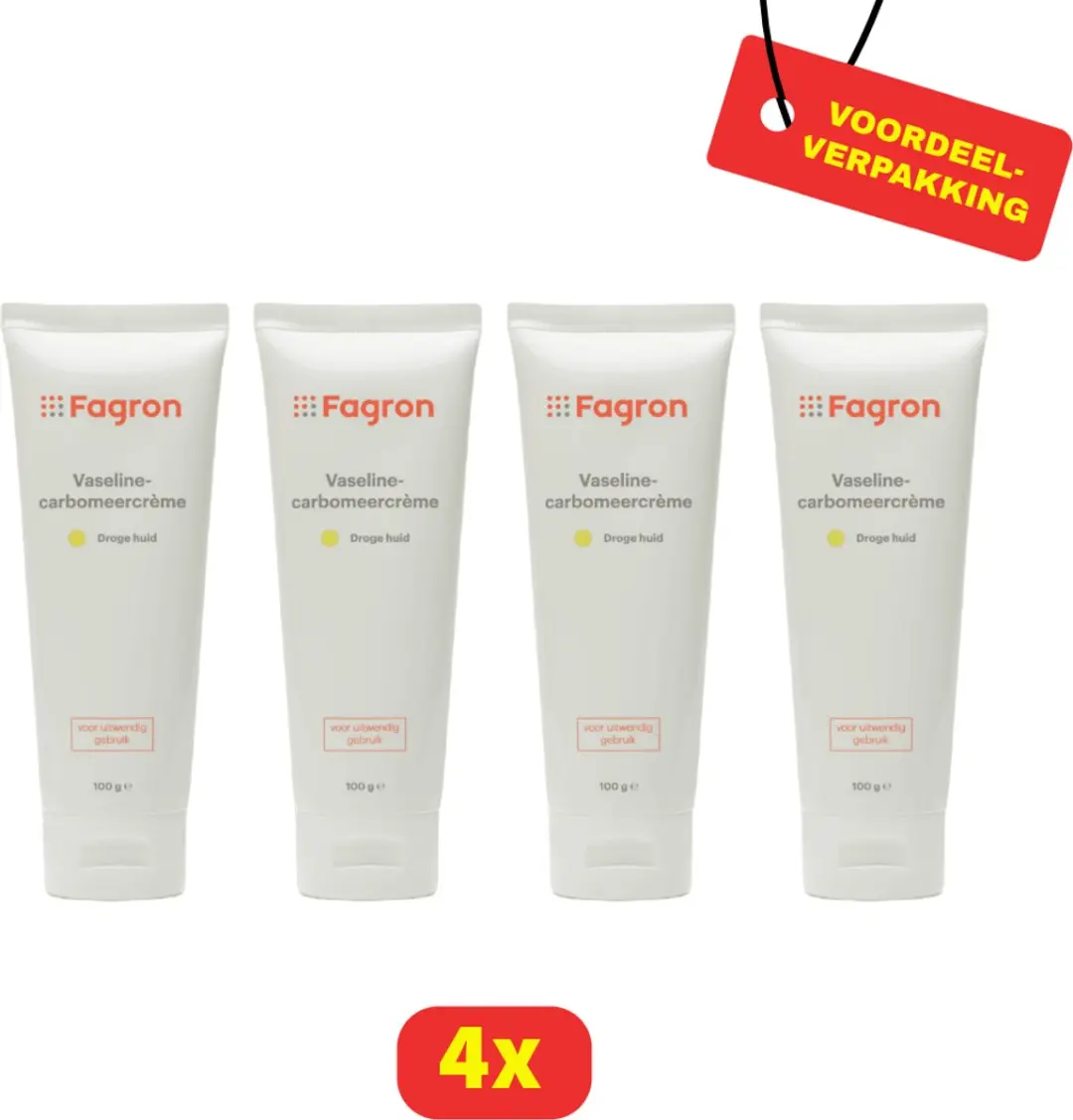 Fagron Vaselinecarbomeercrème Droge Huid 4x100g
