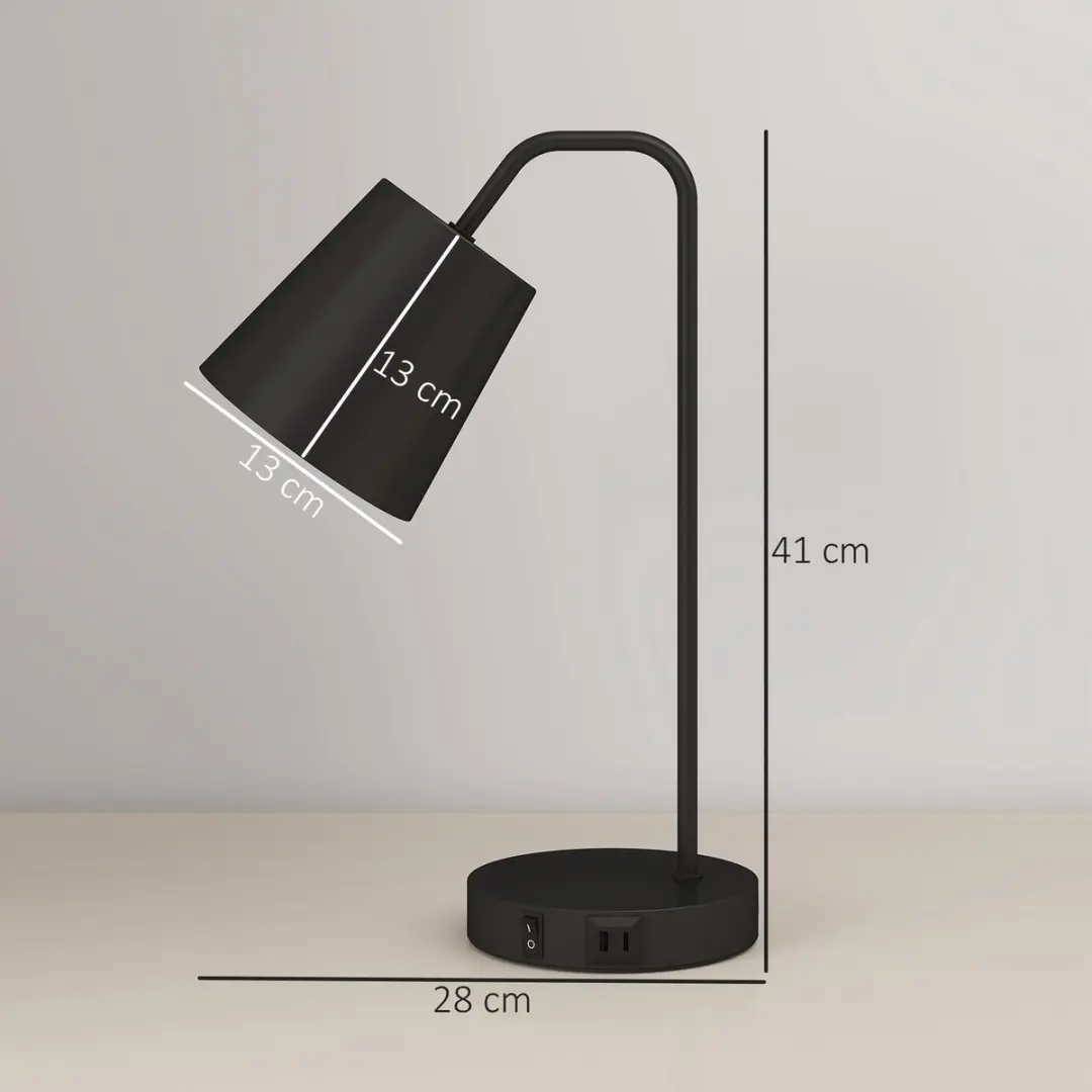 Homcom 2x Tafellamp - Zwart - 40W