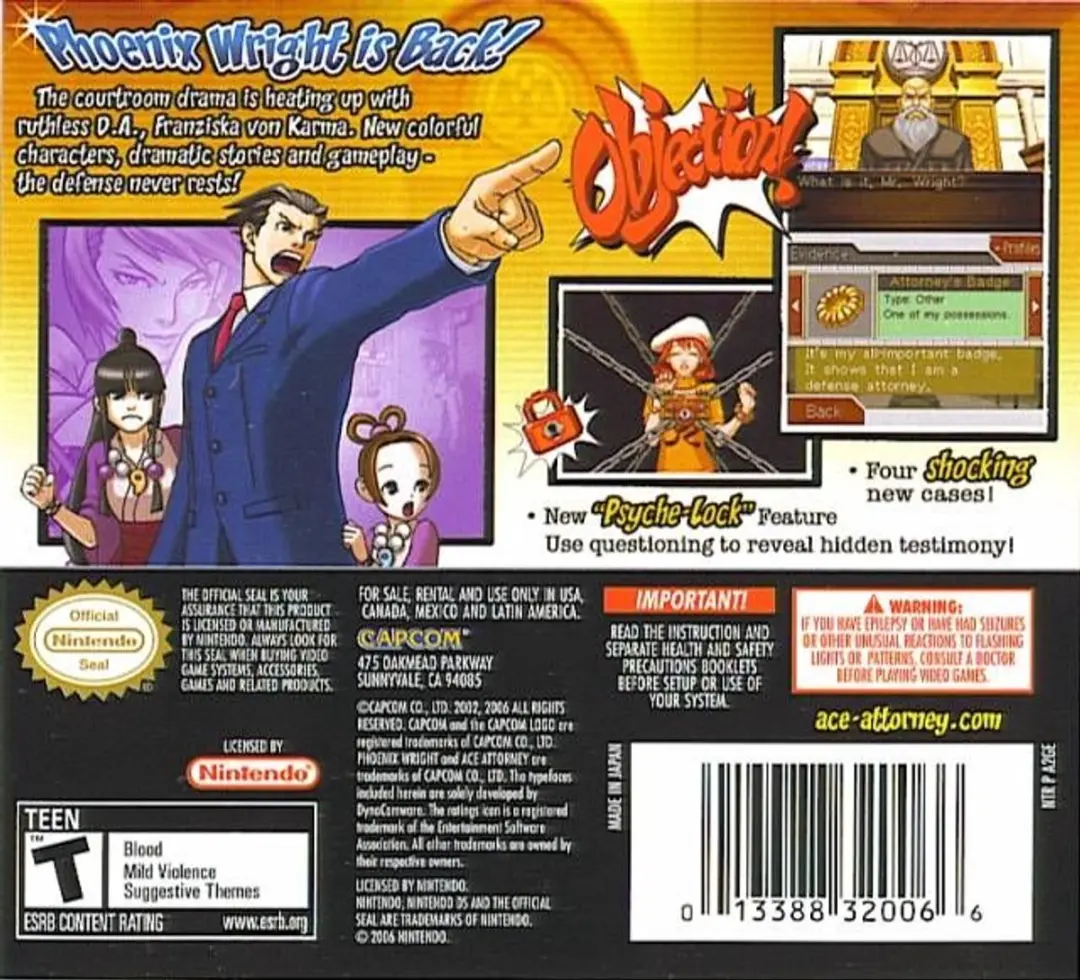 Nintendo Phoenix Wright Justice for All - afbeelding 2 van 2
