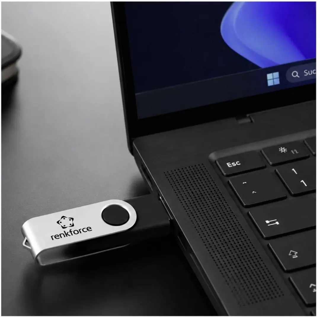 Renkforce RF-USBS-190 RF-7557594 USB-stick 2GB - Zwart-zilver