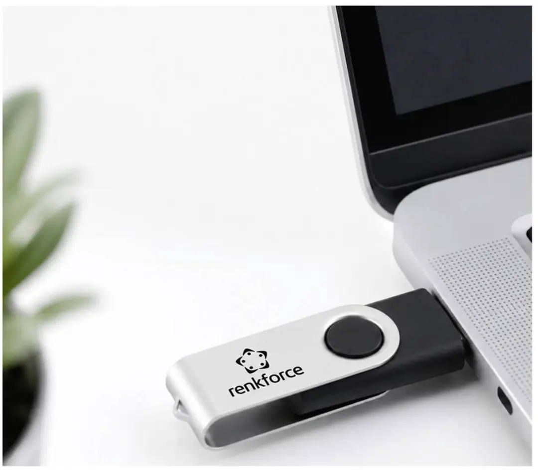 Renkforce RF-USBS-190 RF-7557594 USB-stick 2GB - Zwart-zilver