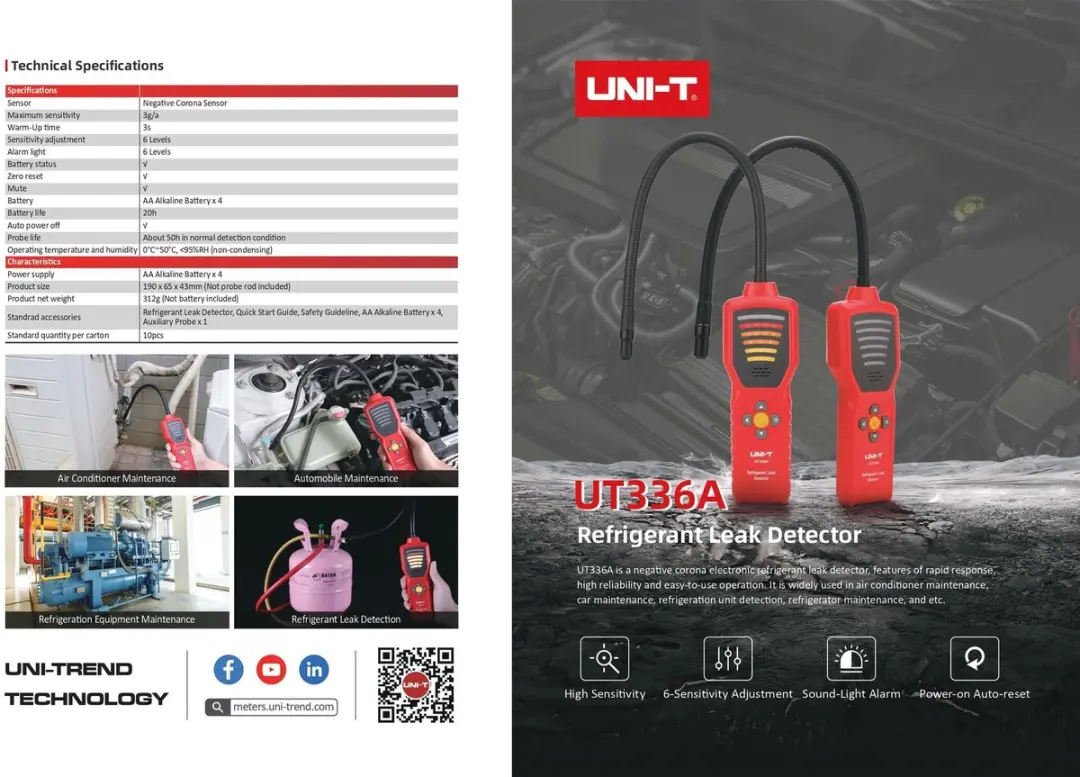 UNI-T UT336A Koelmiddel Lekdetector