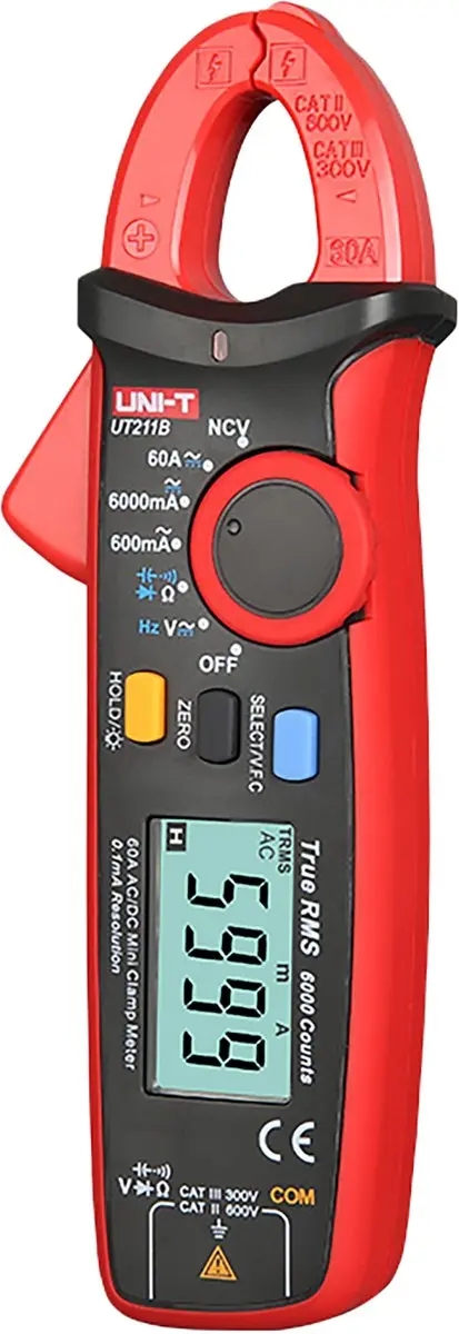 UNI-T UT211B Ampèremeter - 600V - Rood/Zwart