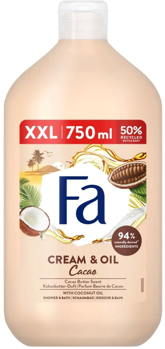 Fa Cream & Oil Cacao Bad- & Douchegel 750ml - 2 Stuks