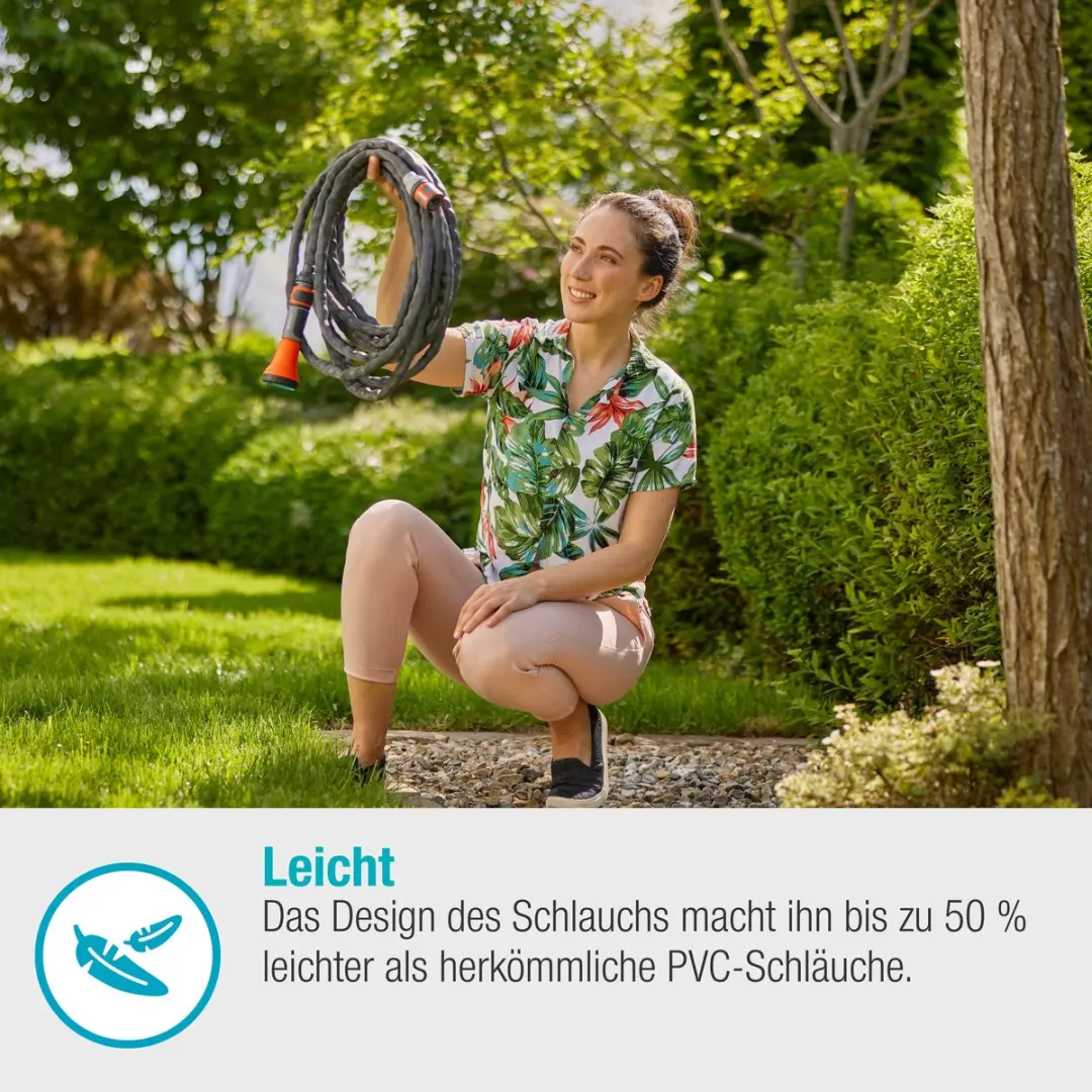 Gardena Liano Life Textielslangset 25m - 1/2" - Zwart