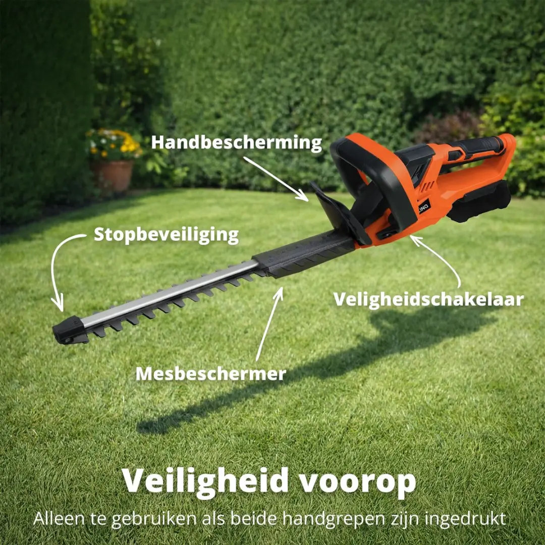 FlinQ Accu Heggenschaar 50cm - 180° Draaibaar - 65Mn Staal