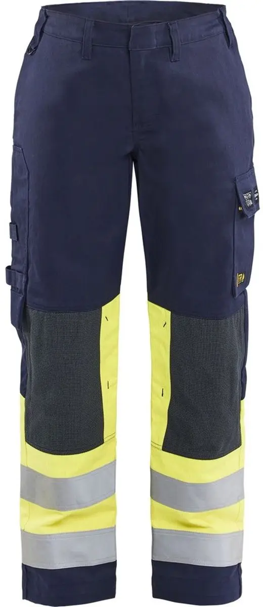 Blåkläder 7181-1514 Dameswerkbroek - Marine/High Vis Geel - D23