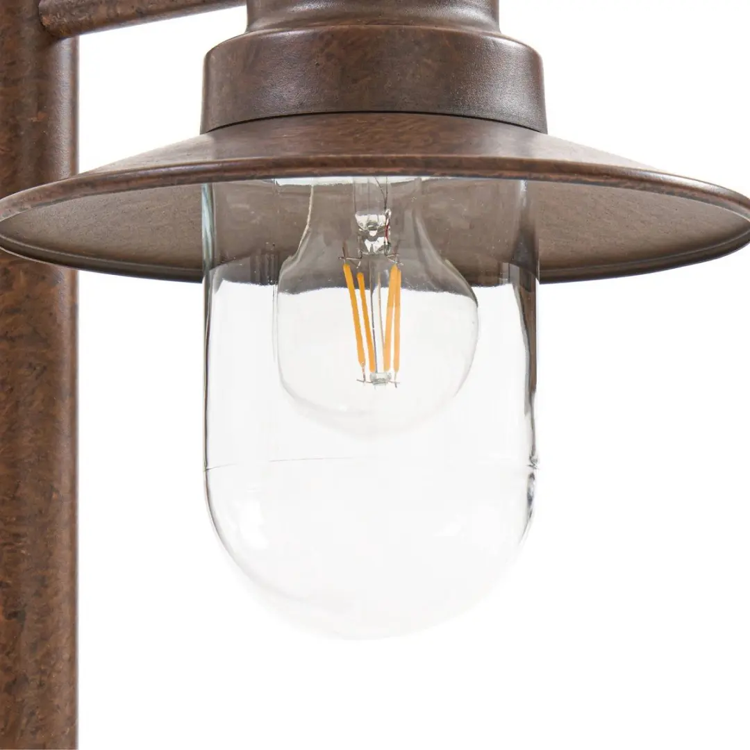 Lindby Tuinpadverlichting Staal Glas E27 - 60cm - Roestkleurig