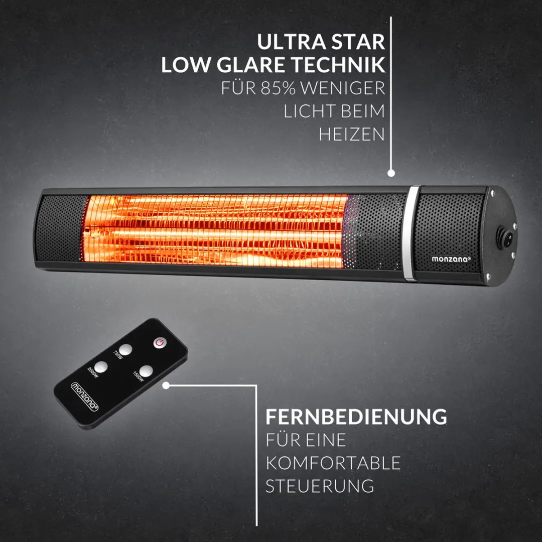 Monzana MZH2000 Infraroodstraler 2000W - Zwart