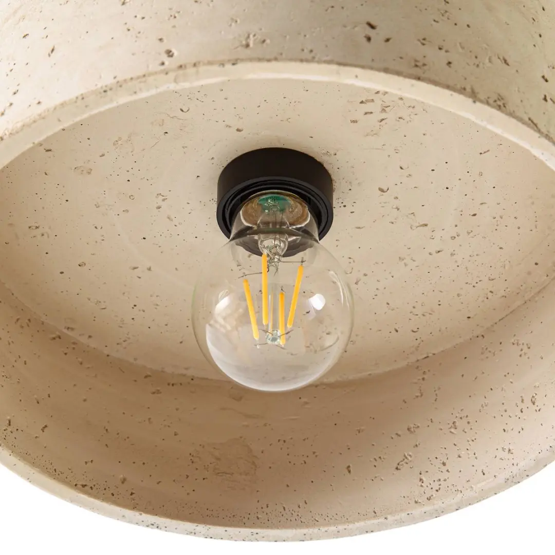 Lucande Hanglamp Walnoothout Beton 1 Licht - Ø27cm