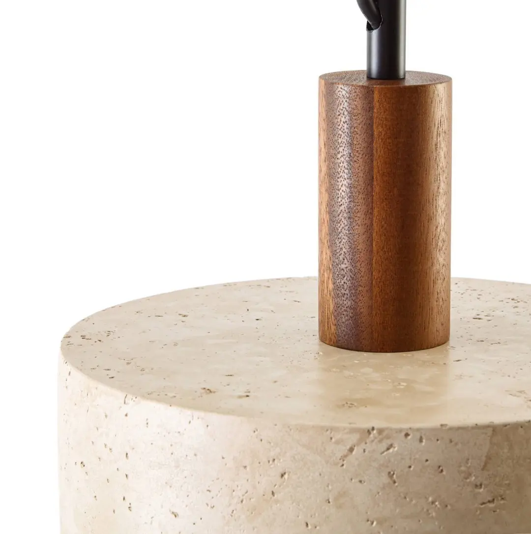 Lucande Hanglamp Walnoothout Beton 1 Licht - Ø27cm