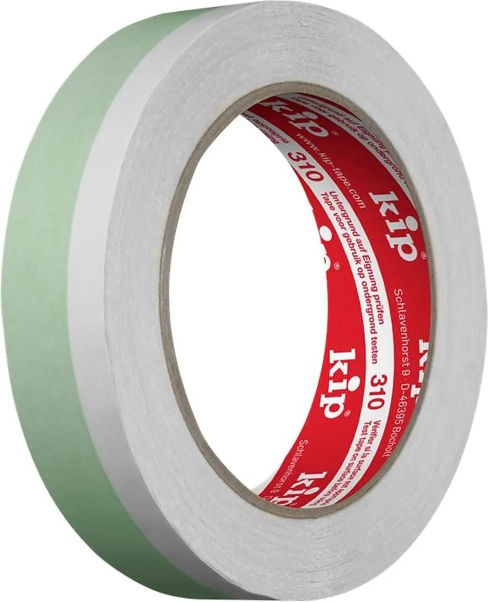 Kip 210 Duoband Afplaktape 35mm x 25m - Wit & Groen