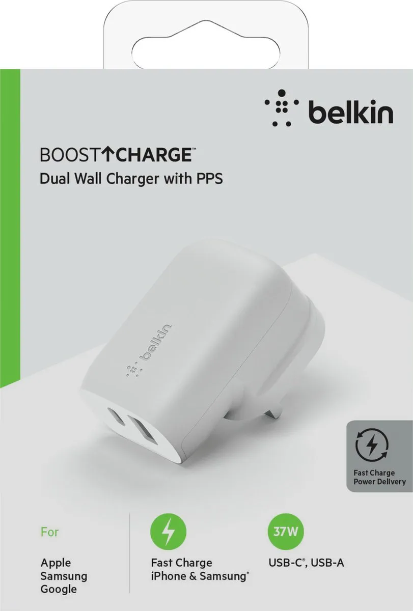 Belkin Boost Charge WCB007vfWH USB-C Wandlader 37W - Wit