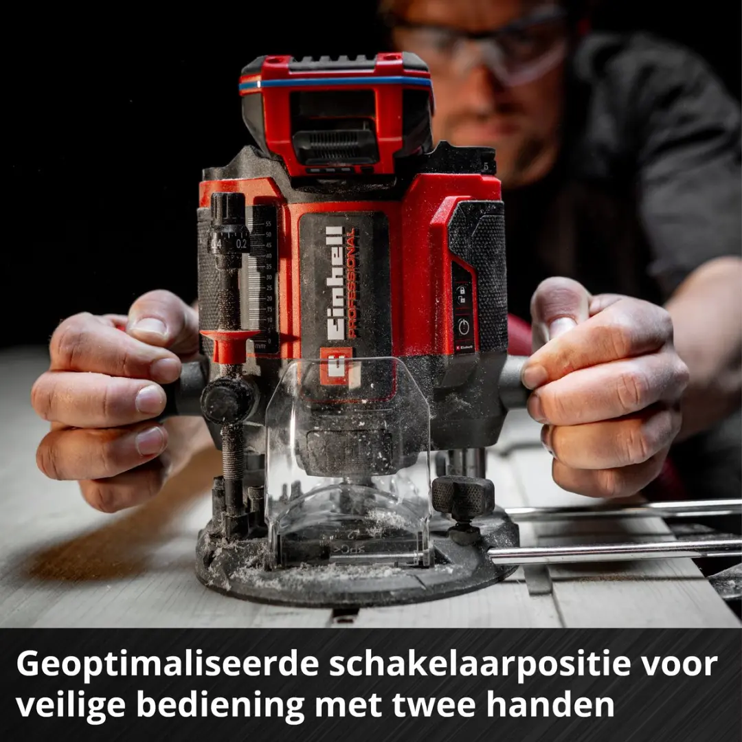 Einhell Professional Accu Bovenfrees TP-RO 18/55 Li BL Solo - 18V - Rood/Zwart