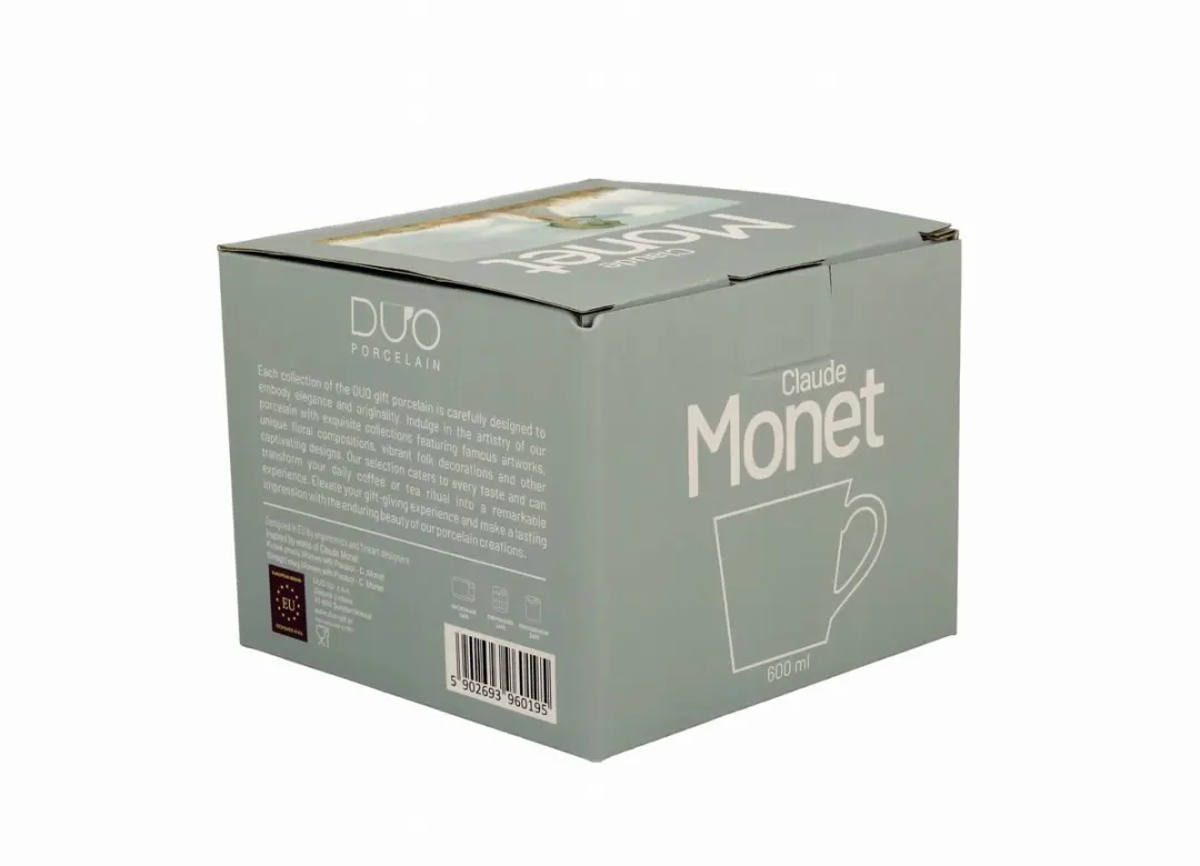 Duo Porseleinen Mok 'Vrouw met Parasol' Monet - 600ml - Veelkleurig