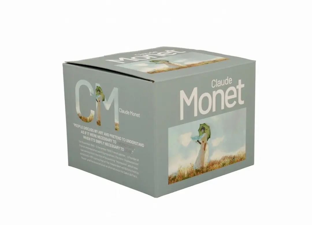 Duo Porseleinen Mok 'Vrouw met Parasol' Monet - 600ml - Veelkleurig