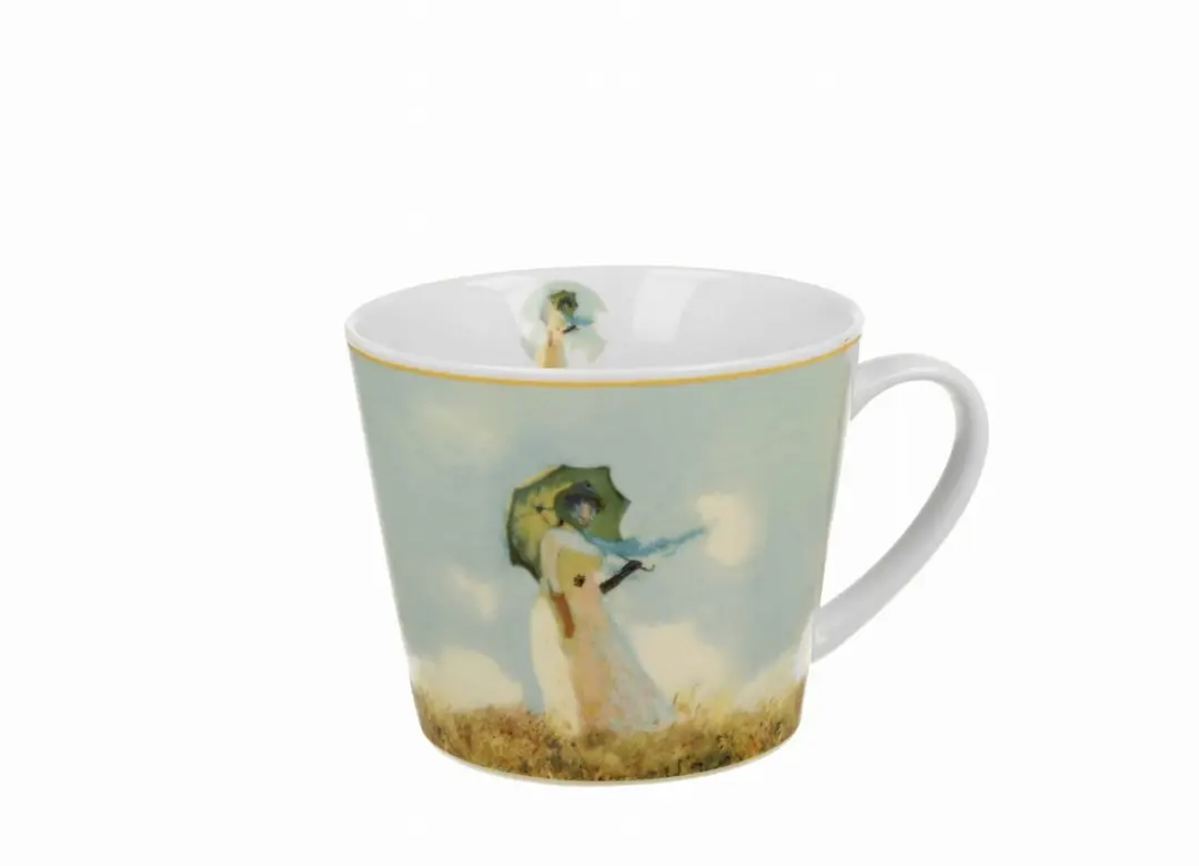 Duo Porseleinen Mok 'Vrouw met Parasol' Monet - 600ml - Veelkleurig