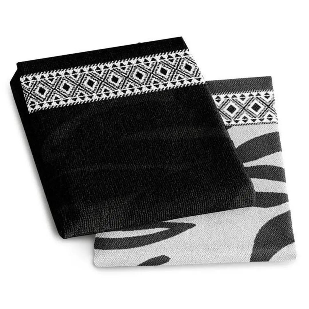 DDDDD Africa Theedoek - Set van 6 - 60x65cm - Zwart-wit