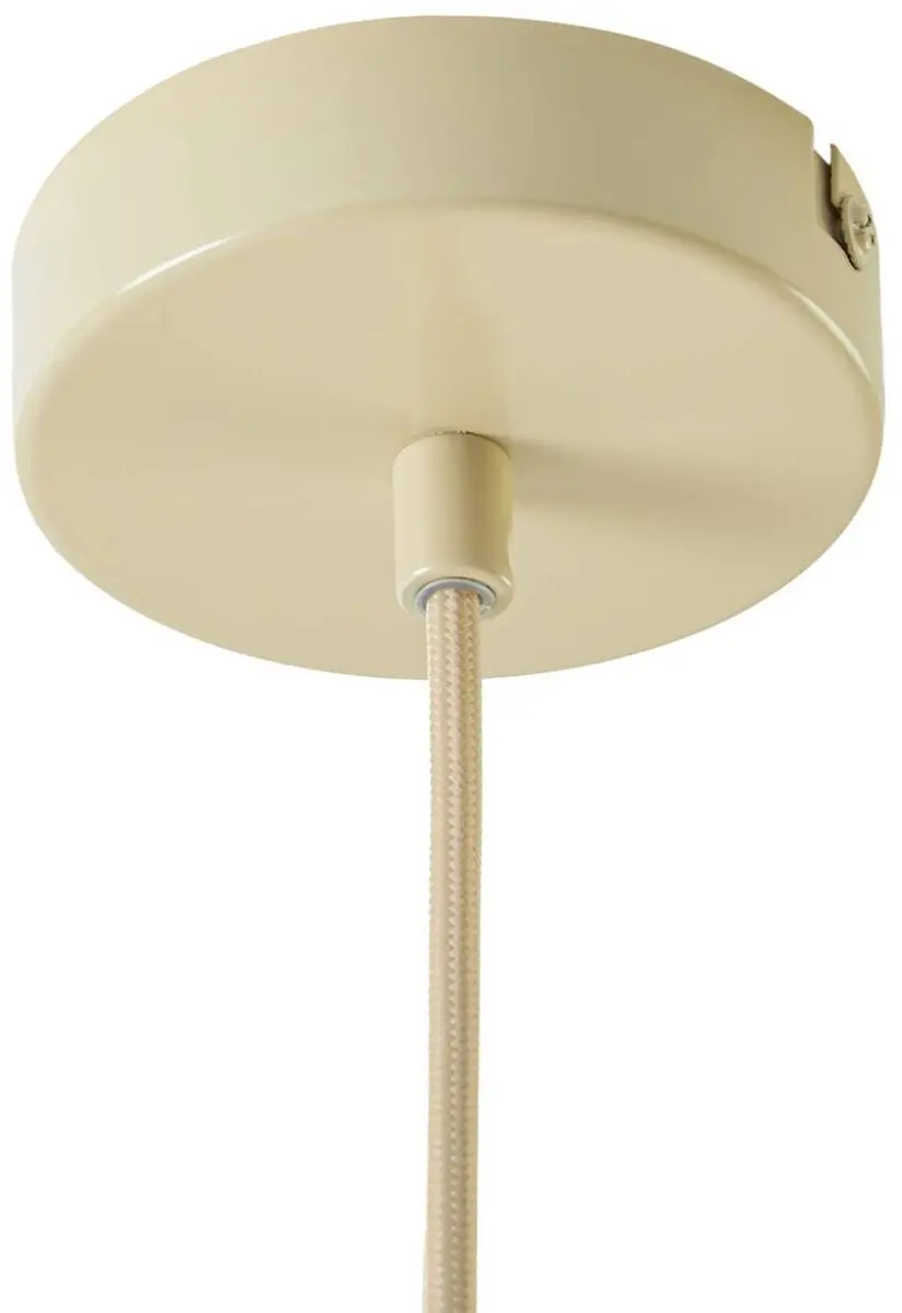 Lucande Hanglamp Textiel Beton 1 Licht - 30cm - E27 - Wit/Beige