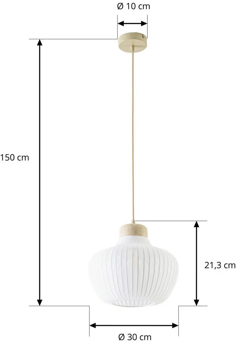 Lucande Hanglamp Textiel Beton 1 Licht