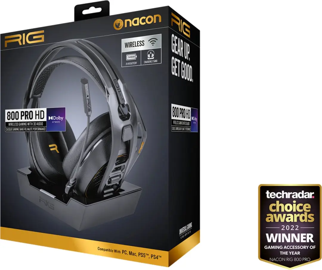 Nacon RIG 800 Pro HD Draadloze Gaming Headset - PC/PS5/PS4 - Zwart