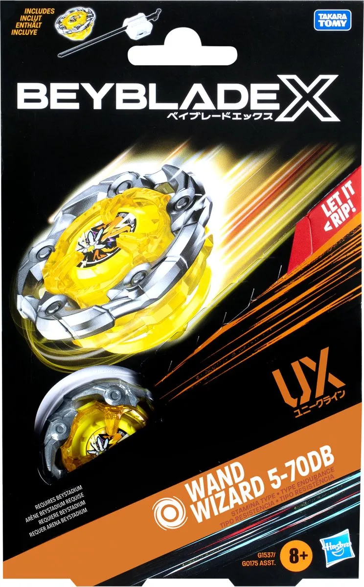 Hasbro Beyblade X Wand Wizard 5-70DB UX Starterpack Geel