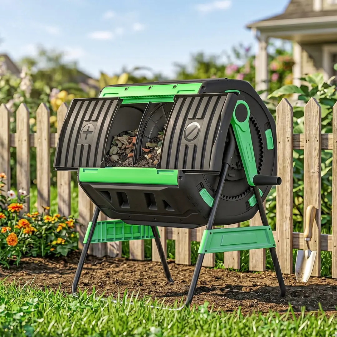 Outsunny Buiten Compostbak 200L Groen - 2 Vakken