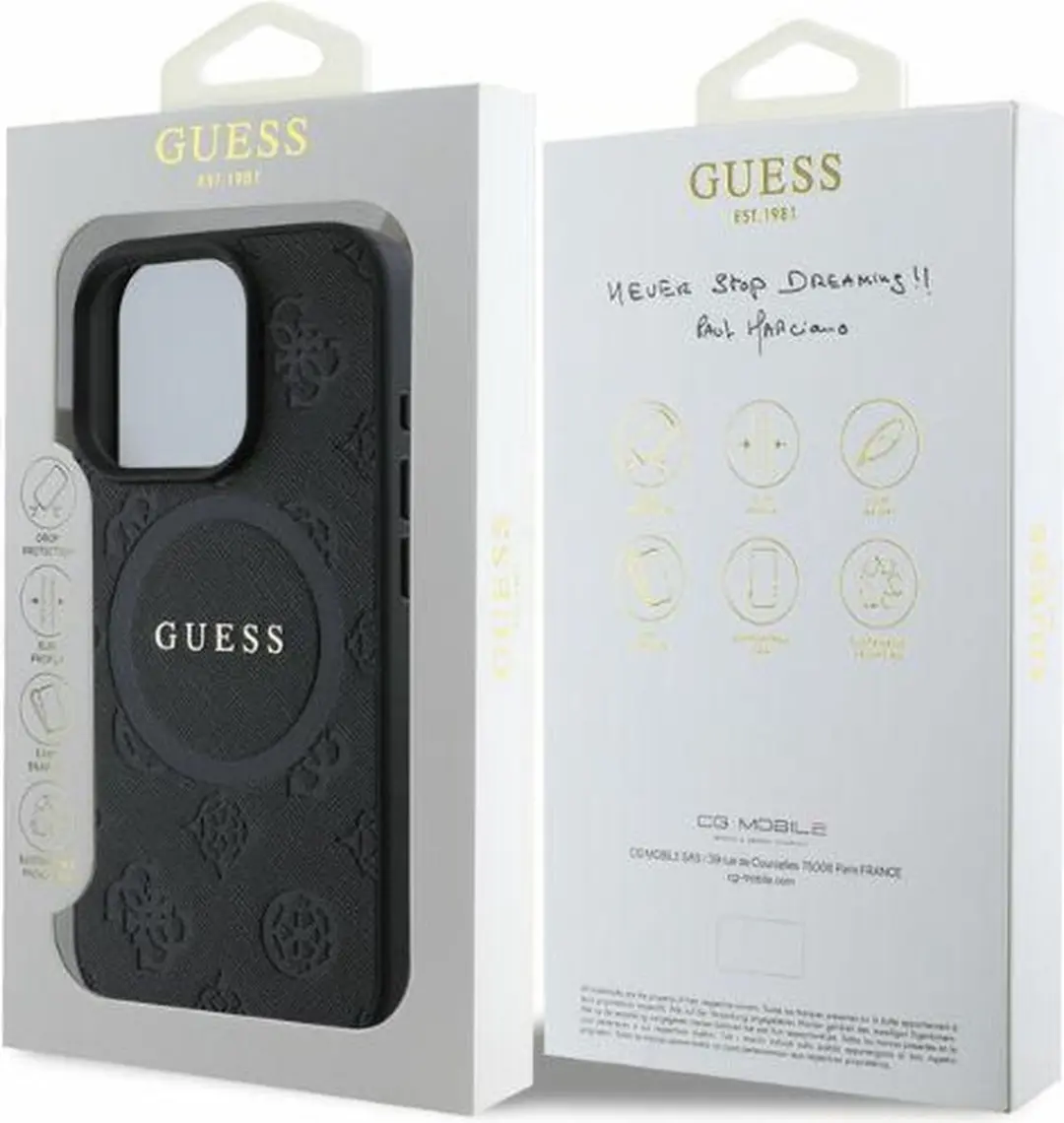 GUESS Backcover iPhone 16 Pro MagSafe - Zwart