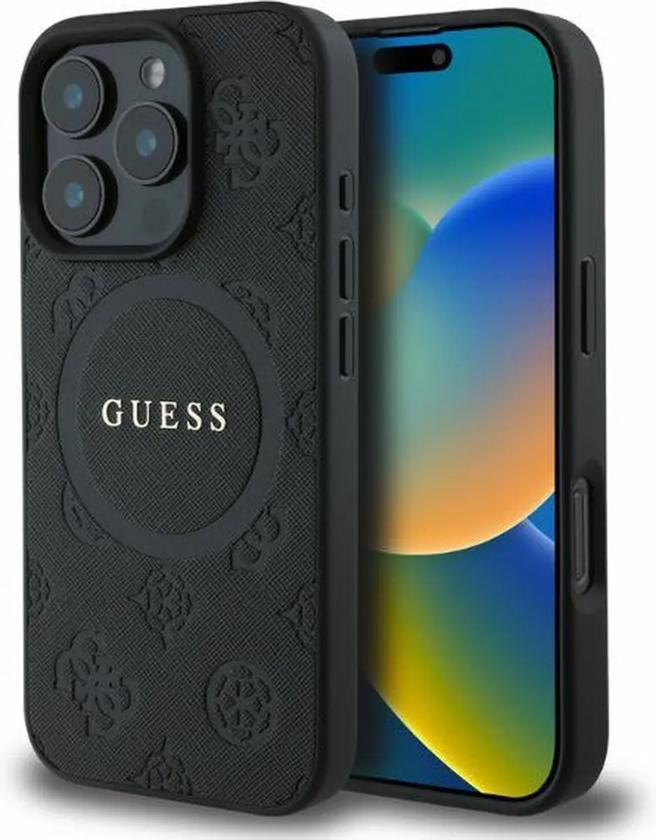 GUESS Backcover iPhone 16 Pro MagSafe - Zwart