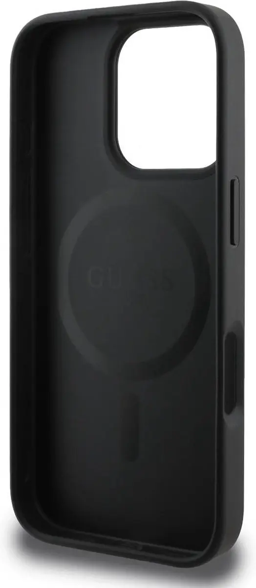 GUESS Backcover iPhone 16 Pro MagSafe - Zwart