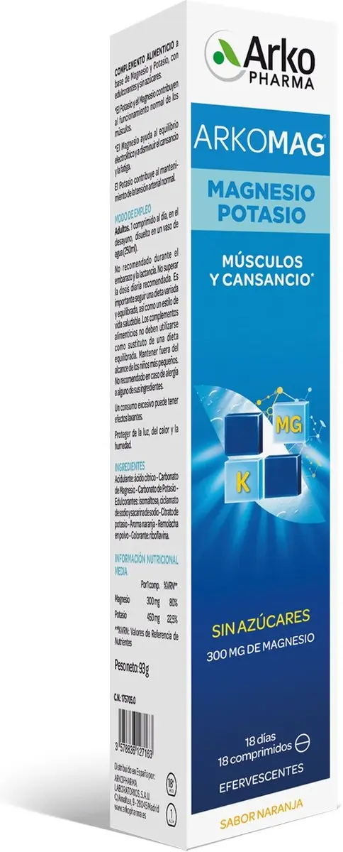 Arkopharma Arkomag Magnesium-Potassium Bruistabletten 18 Stuks