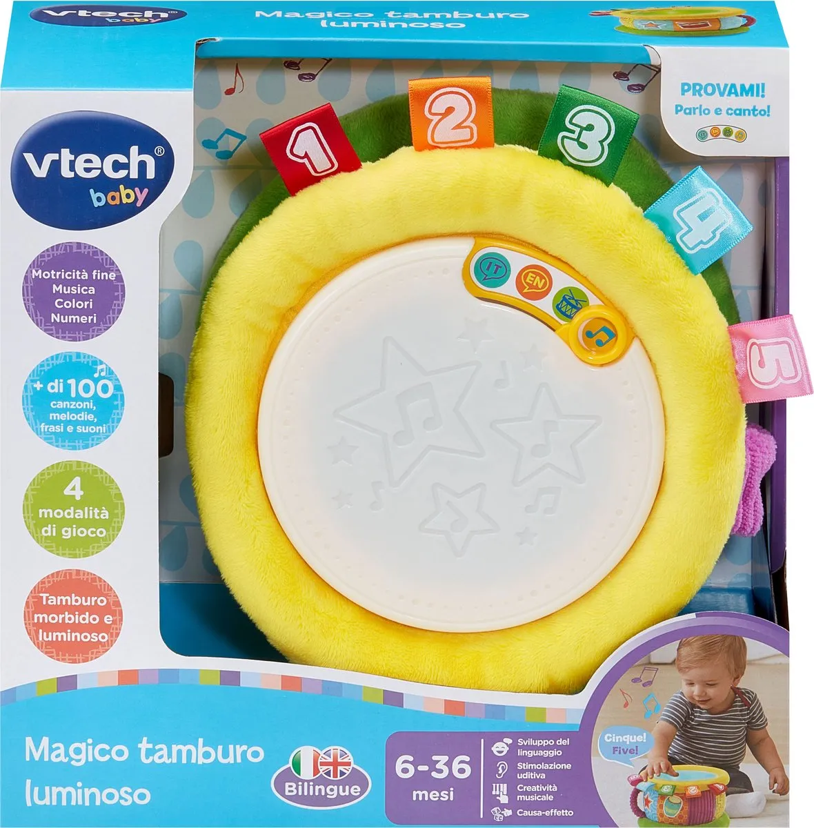 VTech Baby Magico Tamburo Luminoso 80-612549 - Meerkleurig - afbeelding 6 van 6