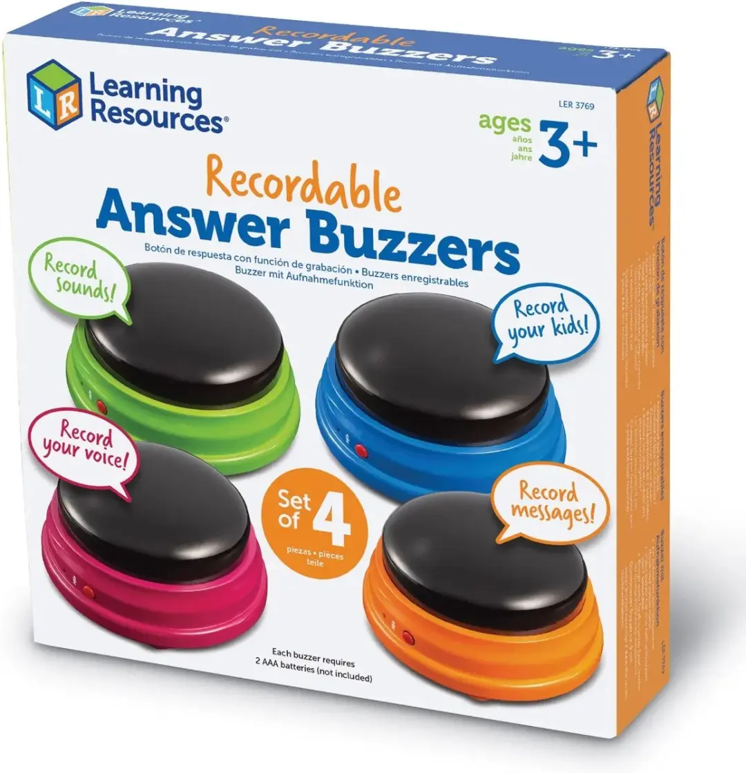 Learning Resources Praatknoppen Buzzers - 4 Stuks - Blauw/ Groen/ Oranje/ Paars