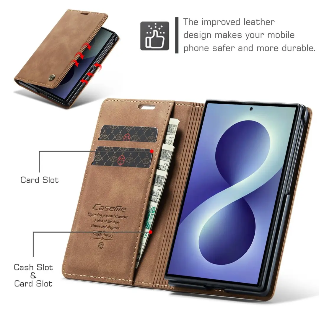 Caseme Hoes Bookcase Samsung Galaxy Z Fold8 - Bruin